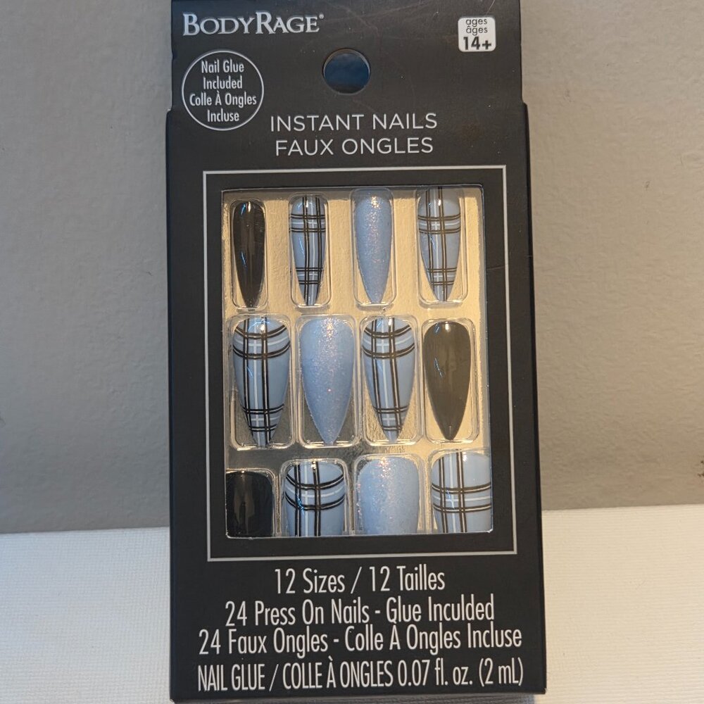 Blue Plaid Press-On Nails